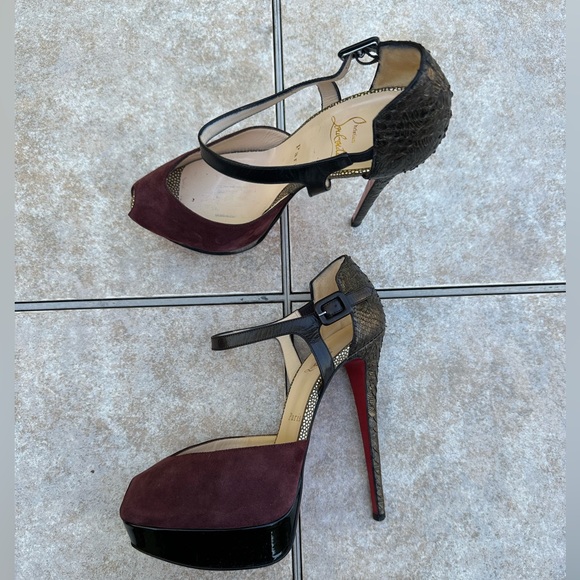 Christian Louboutin 150 suede and python pumps - Picture 16 of 16